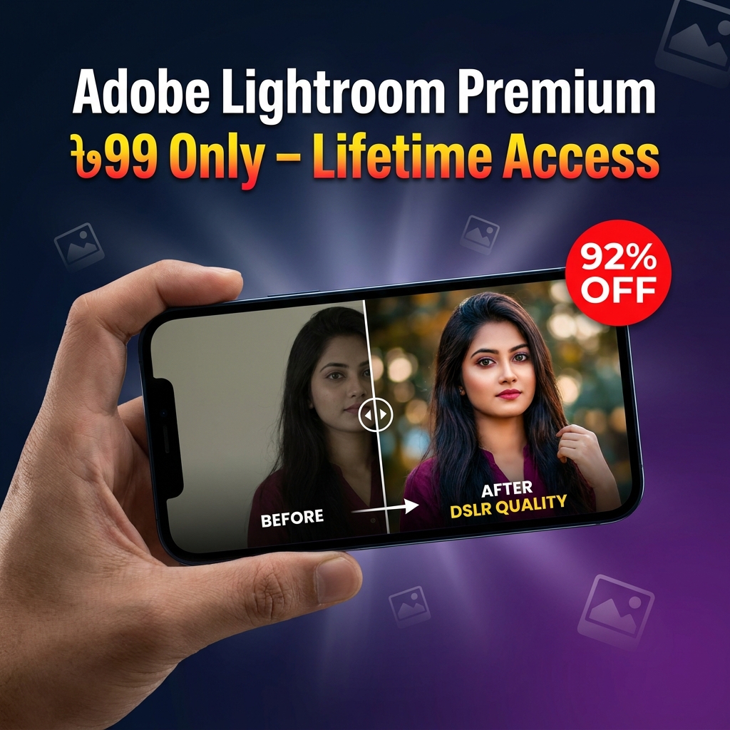 Adobe Lightroom Premium App - Lifetime Access (For Android)