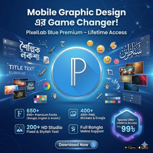 PixelLab Blue Premium App (Lifetime Access) - Mobile Graphic Design