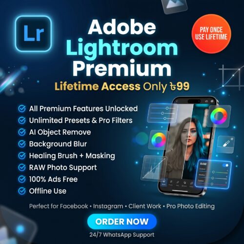 Adobe Lightroom Premium App - Lifetime Access (For Android)