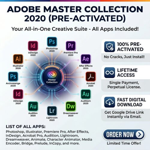 Adobe Master Collection 2020 (Pre-Activated) - Lifetime Access