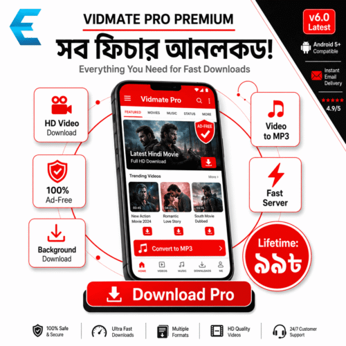 Vidmate Pro Premium - Lifetime Access (100% Ad-Free) | For Android
