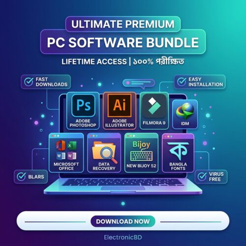 Premium PC Software Bundle - Lifetime Access (Photoshop, IDM, Office & More)