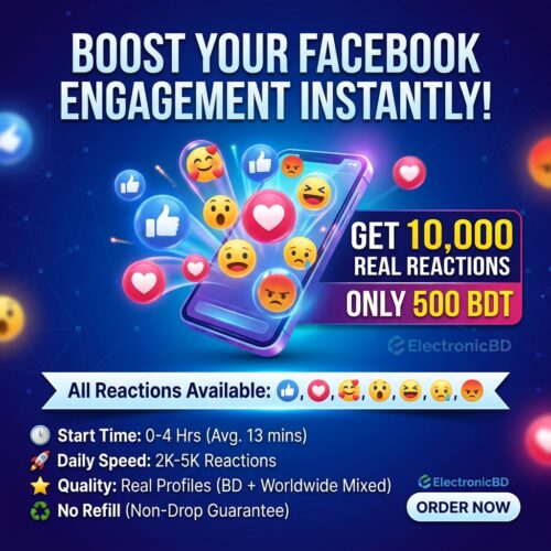 Premium Facebook Reactions (BD + Worldwide Mixed) - Fast Delivery