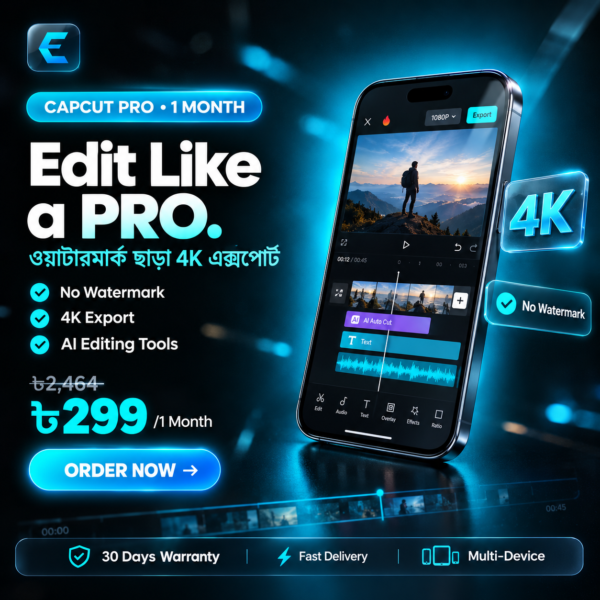ChatGPT Image Sep 24, 2026, 10_34_29 PM CapCut Pro Subscription (iOS, Android, PC) โ 1 Month Private Account